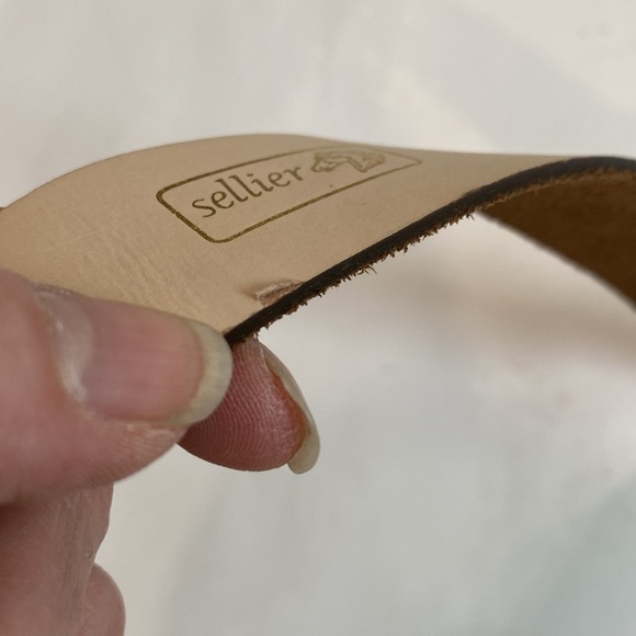 Sellier Tan Suede Belt with Equestrian Silver Clasp Made in France - Picture 12 of 15